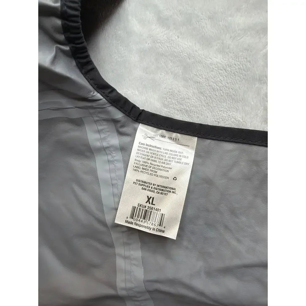 Reddy Reflective Waterproof Dog Rain Coat Jacket Colorblock Gray Black Size XL